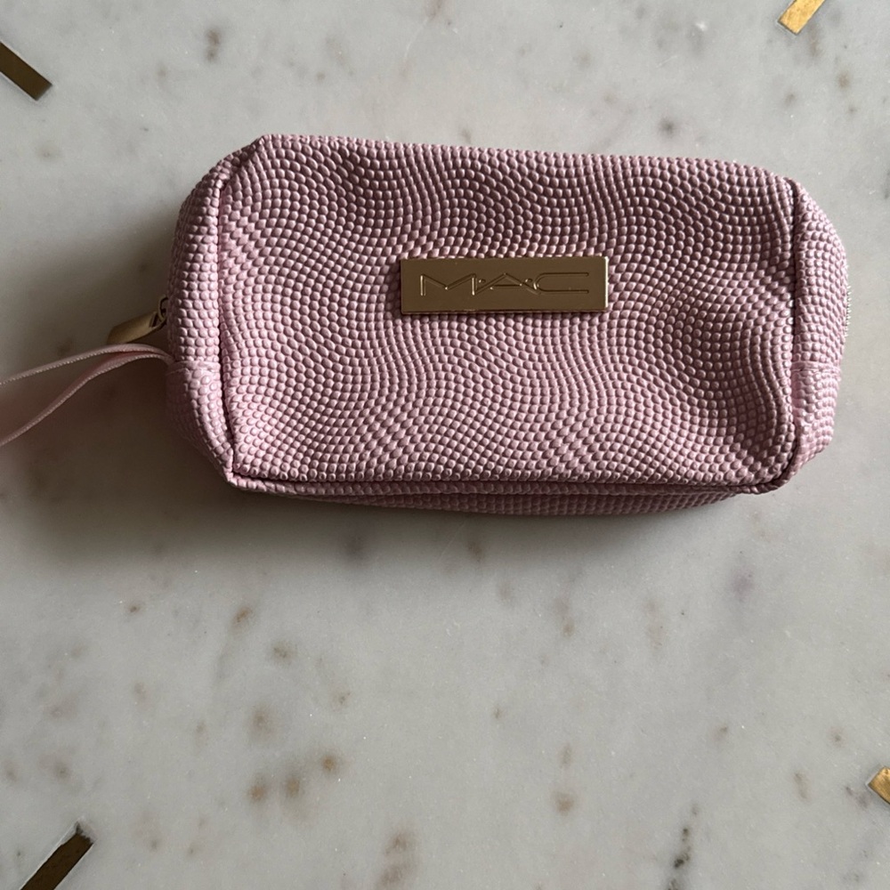 MAC Pink Textured Makeup Bag